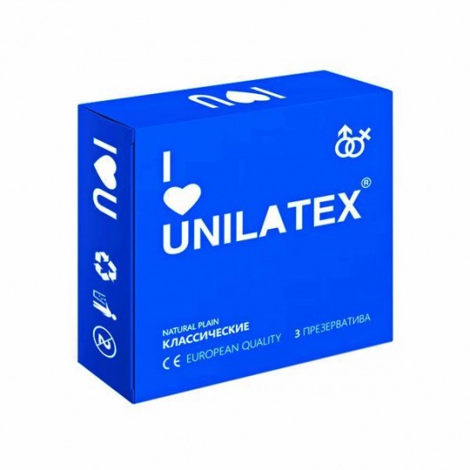 Классические презервативы Unilatex Natural Plain - 3 шт. - Unilatex - купить с доставкой в Рубцовске