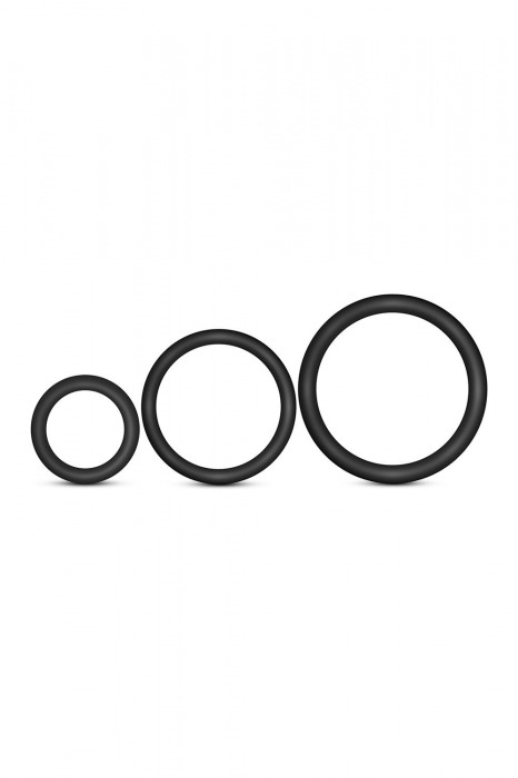 Набор из 3 черных эрекционных колец Cock Ring Set - Blush Novelties - в Рубцовске купить с доставкой