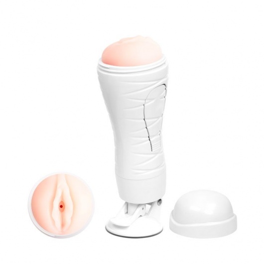 Мастурбатор-вагина Flora White с присоской и 12 режимами вибрации - Baile - в Рубцовске купить с доставкой