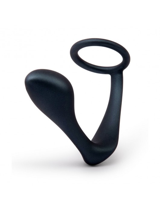 Черное эрекционное кольцо со стимулятором простаты Ringer Cock Ring   Plug - b-Vibe - в Рубцовске купить с доставкой