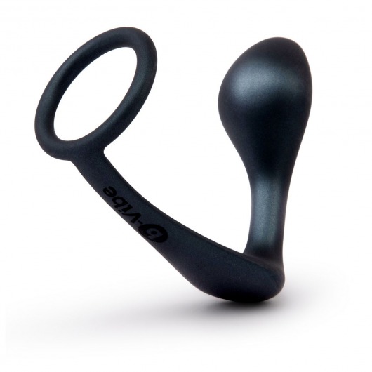 Черное эрекционное кольцо со стимулятором простаты Ringer Cock Ring   Plug - b-Vibe - в Рубцовске купить с доставкой