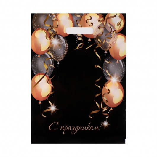 Пакет с вырубной ручкой и принтом в виде шариков (30х40 см) - Сима-Ленд - купить с доставкой в Рубцовске