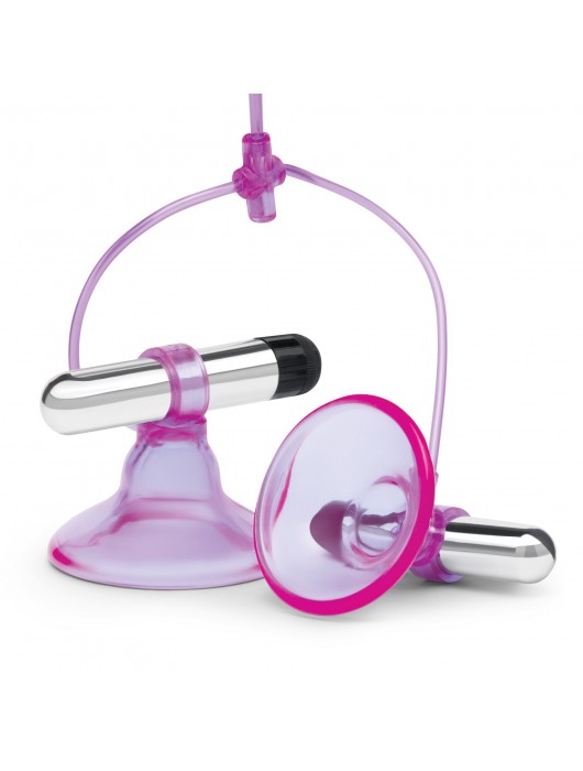 Вибропомпы для сосков Vibrating Nipple Suckers with Quick Release - Lux Fetish