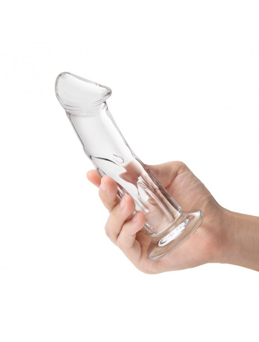 Прозрачный стеклянный фаллоимитатор 6’’ Glass Dildo With Veins   Flat Base - 15,2 см. - Glas
