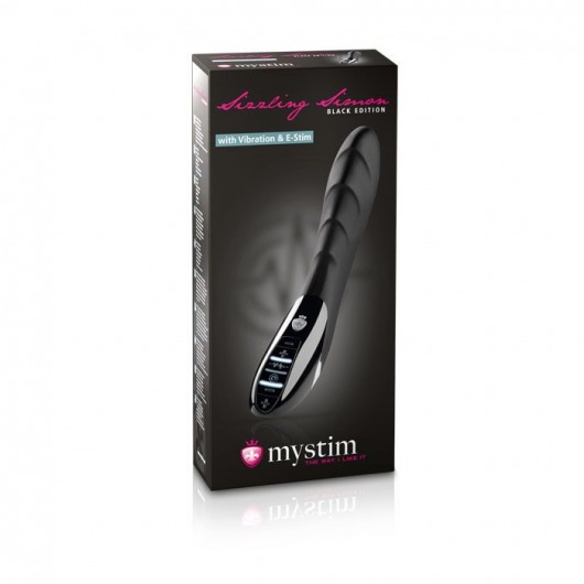 Вибратор с электростимуляцией Sizzling Simon Black Edition - 27 см. - MyStim - купить с доставкой в Рубцовске