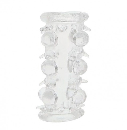 Прозрачная насадка на пенис с шипами и бугорками JELLY JOY LUST CLUSTER CLEAR - Dream Toys - в Рубцовске купить с доставкой