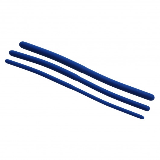 Набор из 3 синих силиконовых уретральных расширителей Invasion Silicone Urethral Sound Trainer Set - XR Brands - купить с доставкой в Рубцовске