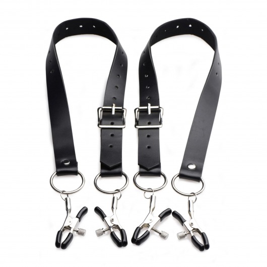 Ремни с зажимами для половых губ Spread Labia Spreader Straps with Clamps - XR Brands - купить с доставкой в Рубцовске