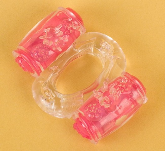 Прозрачное виброкольцо с двумя вибропульками - Toyfa Basic - в Рубцовске купить с доставкой