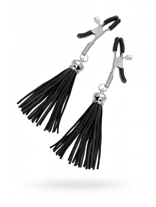 Зажимы на соски «Прищепки» с черными кисточками из замши - Pecado - купить с доставкой в Рубцовске