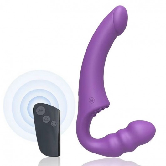 Фиолетовый безремневой страпон Straples Strap-On Dildo - Erokay - купить с доставкой в Рубцовске