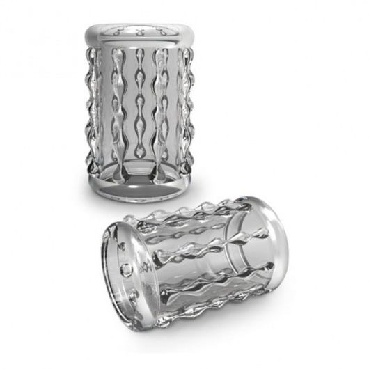 Прозрачная насадка с бороздками STAY HARD COCK SLEEVE 04 CLEAR - Blush Novelties - в Рубцовске купить с доставкой