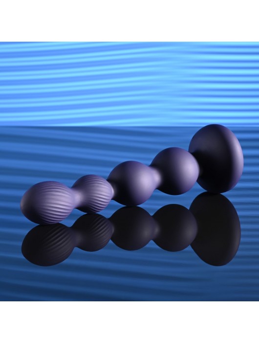 Фиолетовые анальные бусы с вибрацией и вращением Pleasure Orbit - 17,8 см. - Evolved