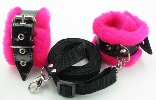 Набор для пристегивания к кровати с розовым мехом BDSM Light - БДСМ Арсенал - купить с доставкой в Рубцовске