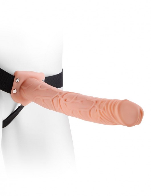 Фаллопротез телесного цвета Hollow Strap-On - 29 см. - Pipedream - купить с доставкой в Рубцовске