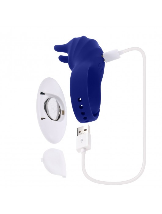 Синее эрекционное виброкольцо с клиторальной подушечкой и пультом ДУ Adjustable Fun Ring - Zero Tolerance - в Рубцовске купить с доставкой