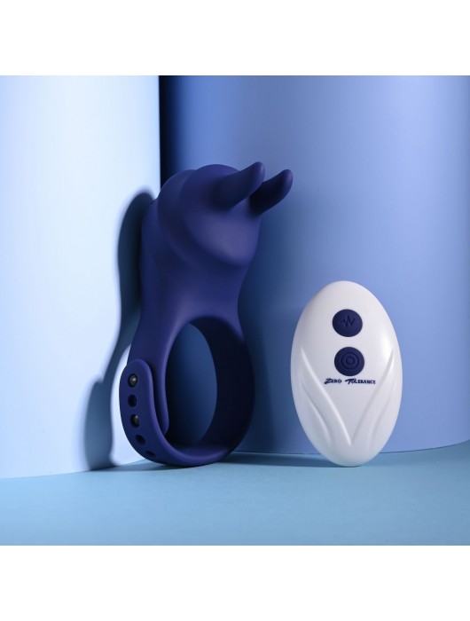 Синее эрекционное виброкольцо с клиторальной подушечкой и пультом ДУ Adjustable Fun Ring - Zero Tolerance - в Рубцовске купить с доставкой