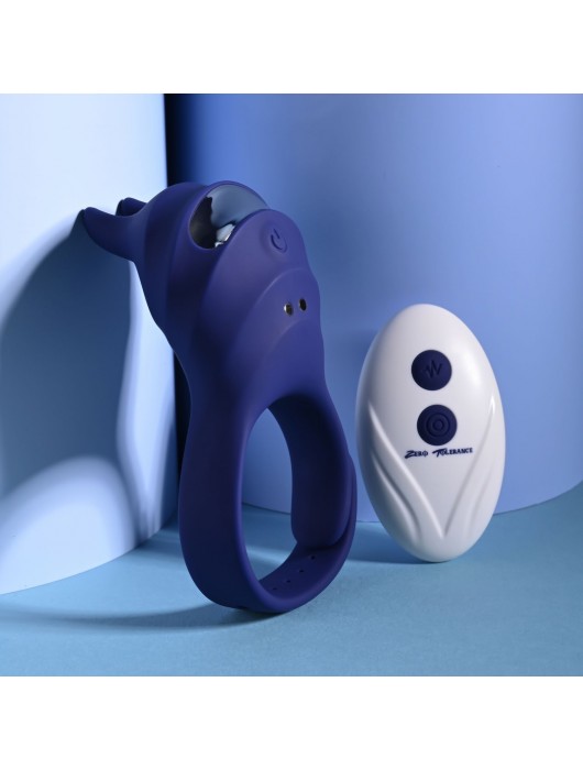 Синее эрекционное виброкольцо с клиторальной подушечкой и пультом ДУ Adjustable Fun Ring - Zero Tolerance - в Рубцовске купить с доставкой