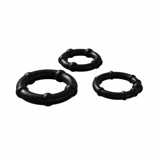 Набор из 3 черных эрекционных колец Babooom Ring Set - Adrien Lastic - в Рубцовске купить с доставкой