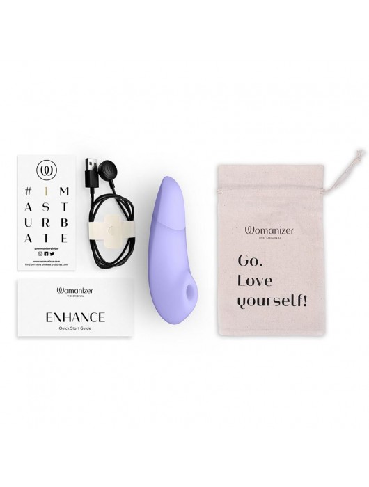 Сиреневый бесконтактный клиторальный стимулятор Womanizer Enhance с вибрацией - Womanizer