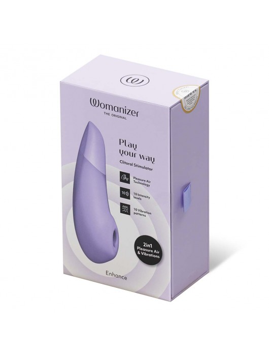 Сиреневый бесконтактный клиторальный стимулятор Womanizer Enhance с вибрацией - Womanizer