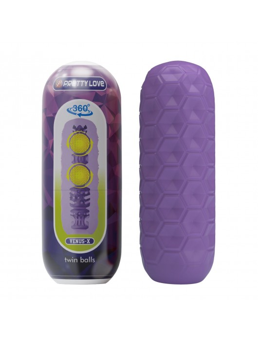 Фиолетовый мастурбатор Venus-X Twin balls - Baile - в Рубцовске купить с доставкой