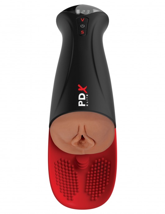 Мастурбатор-вагина в колбе с вибрацией Fuck-O-Matic Pro XL - Pipedream - в Рубцовске купить с доставкой