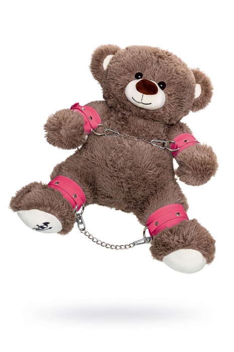 Бондажный набор: бурый мишка с розовыми оковами и наручниками - Pecado - купить с доставкой в Рубцовске