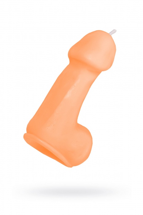 Оранжевая свеча в форме пениса - 47 гр. - Pecado - купить с доставкой в Рубцовске