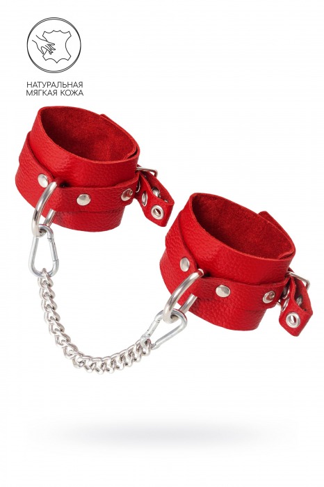 Красные мягкие кожаные оковы с люверсами - Pecado - купить с доставкой в Рубцовске
