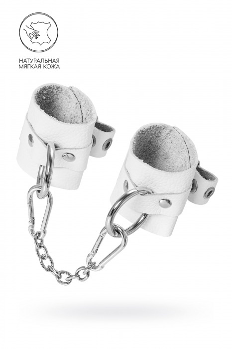 Белые мягкие кожаные наручники с люверсами - Pecado - купить с доставкой в Рубцовске