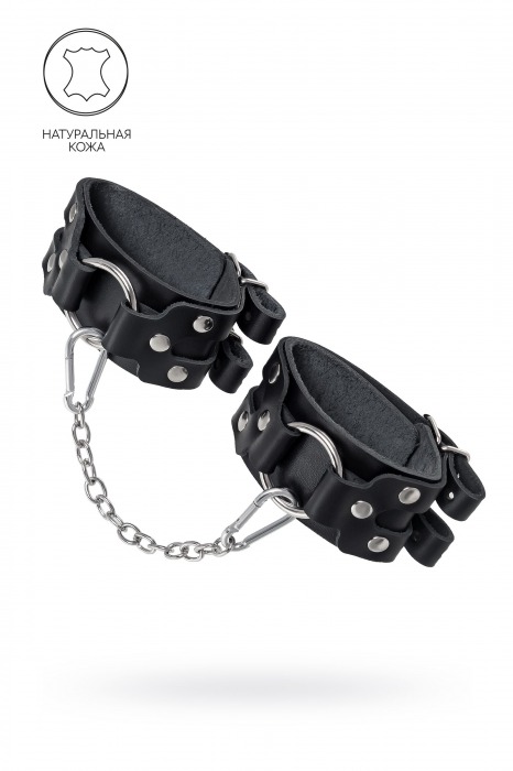 Черные кожаные оковы с двумя ремешками - Pecado - купить с доставкой в Рубцовске