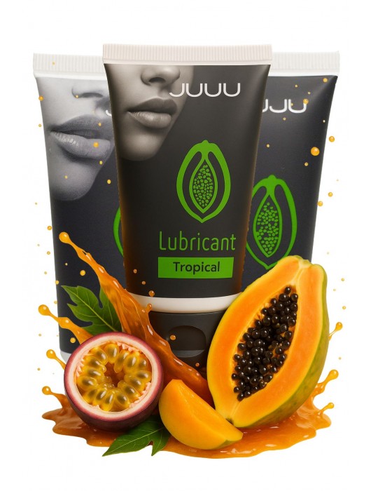 Набор из 3 съедобных лубрикантов JUJU со вкусом тропических фруктов - JuJu - купить с доставкой в Рубцовске