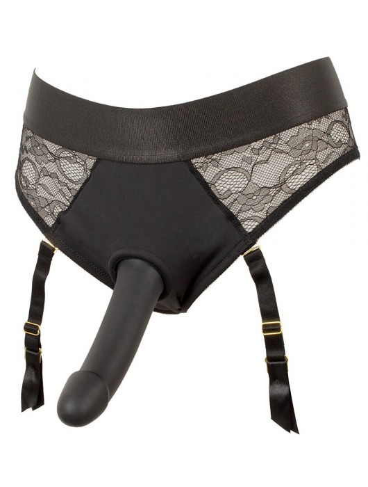 Черный женский страпон Strap-on Set: трусики и насадка - Orion - купить с доставкой в Рубцовске
