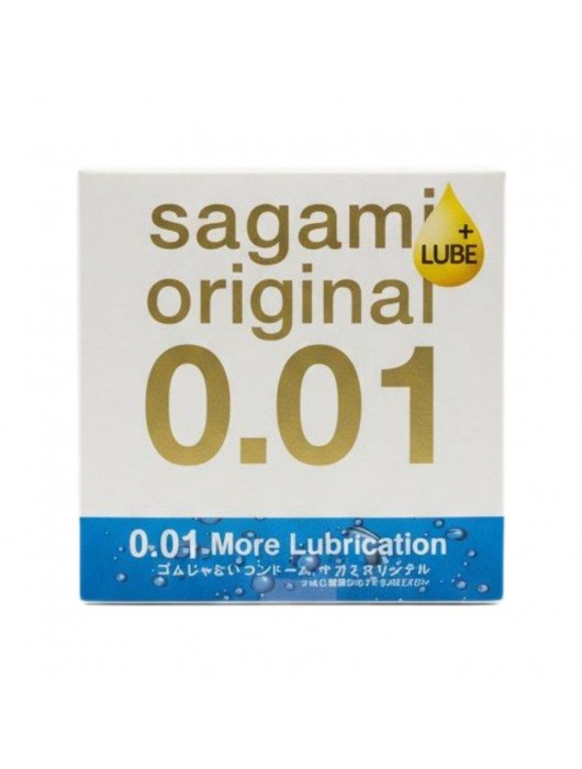 Увлажнённый презерватив Sagami Original 0.01 Extra Lub - 1 шт. - Sagami - купить с доставкой в Рубцовске