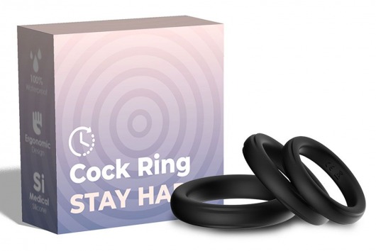 Набор из 3 черных эрекционных колец Stay Hard - Boys of Toys - в Рубцовске купить с доставкой