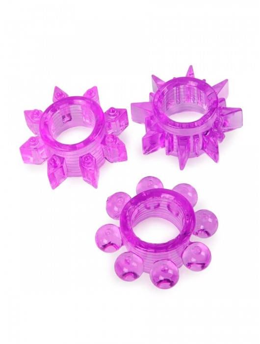 Набор из 3 лиловых эрекционных колец различной формы - Erowoman-Eroman - в Рубцовске купить с доставкой