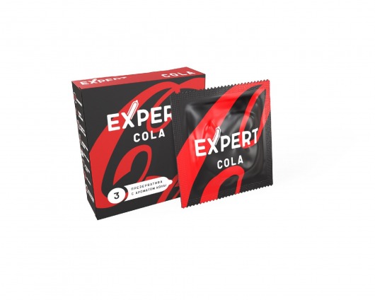 Презервативы с ароматом колы Expert Cola - 3 шт. - Expert - купить с доставкой в Рубцовске
