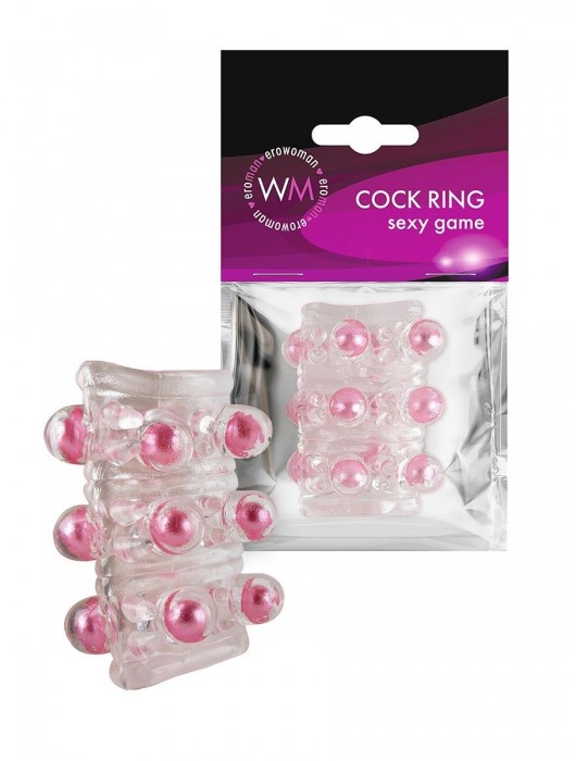 Прозрачная сквозная насадка на пенис с цветными шариками - Erowoman-Eroman - в Рубцовске купить с доставкой