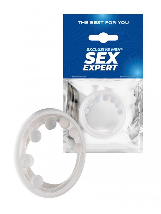 Эрекционное кольцо с мягкой стимулирующей насадкой - Sex Expert - в Рубцовске купить с доставкой