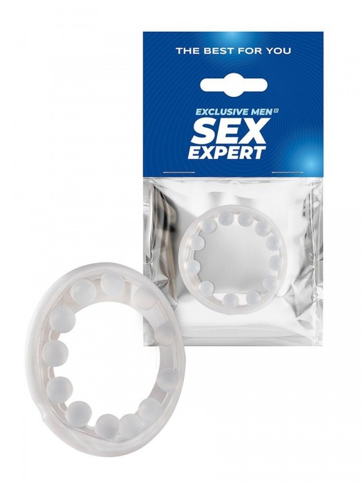 Эрекционное кольцо со стимулирующими шариками на поверхности - Sex Expert - в Рубцовске купить с доставкой