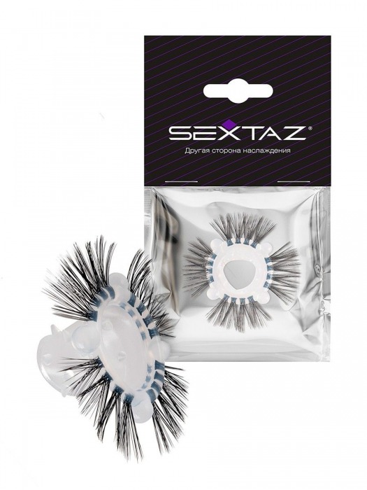 Эластичное эрекционное кольцо с черными «ресничками» - Sextaz - в Рубцовске купить с доставкой