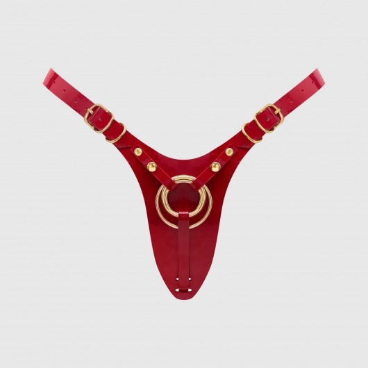 Красный пояс для фиксации насадок Strap-On-Me Leatherette Harness Fabulous - Strap-on-me - купить с доставкой в Рубцовске