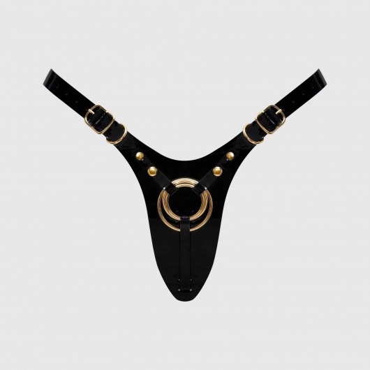 Черный пояс для фиксации насадок Strap-On-Me Leatherette Harness Fabulous - Strap-on-me - купить с доставкой в Рубцовске