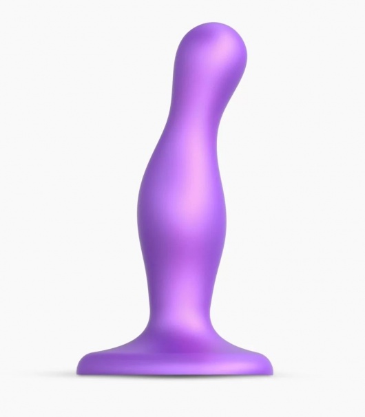 Фиолетовая насадка Strap-On-Me Dildo Plug Curvy size S - Strap-on-me - купить с доставкой в Рубцовске
