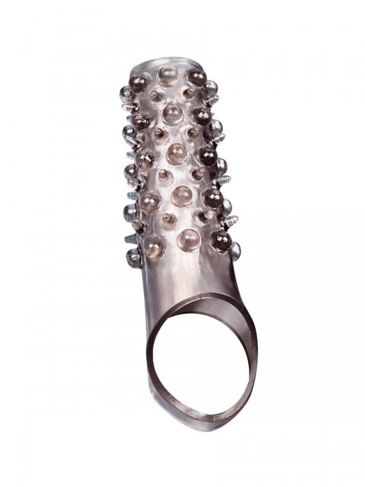 Дымчатая насадка на пенис с шипами и выпуклостями - 12 см. - Sex Expert - в Рубцовске купить с доставкой