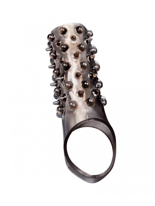 Дымчатая насадка на пенис с шипами и выпуклостями - 12,5 см. - Sex Expert - в Рубцовске купить с доставкой