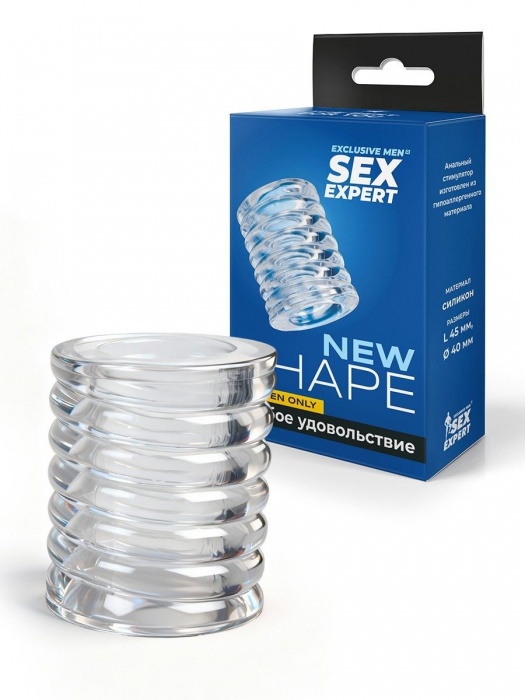 Прозрачная сквозная насадка на пенис с ребрышками - Sex Expert - в Рубцовске купить с доставкой