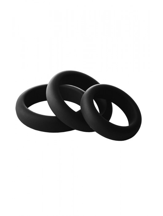 Набор из 3 черных эрекционных колец Smooth Silicone Cockring Pack - Dream Toys - в Рубцовске купить с доставкой