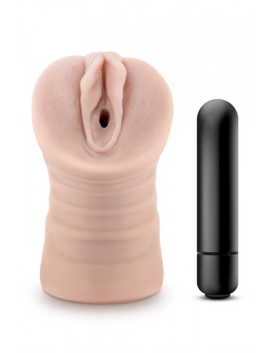 Телесный мастурбатор-вагина Ayumi с вибрацией - Blush Novelties - в Рубцовске купить с доставкой